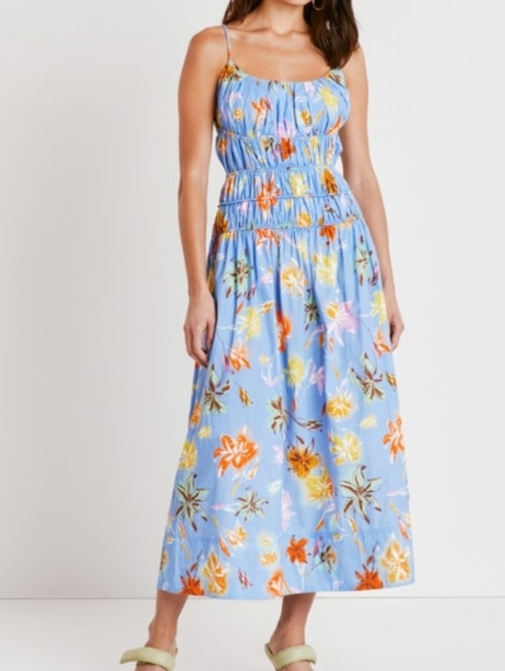 Tanya Taylor NWT Gabriella Dress Lilly Haze Osford Blue Multi Size 12
